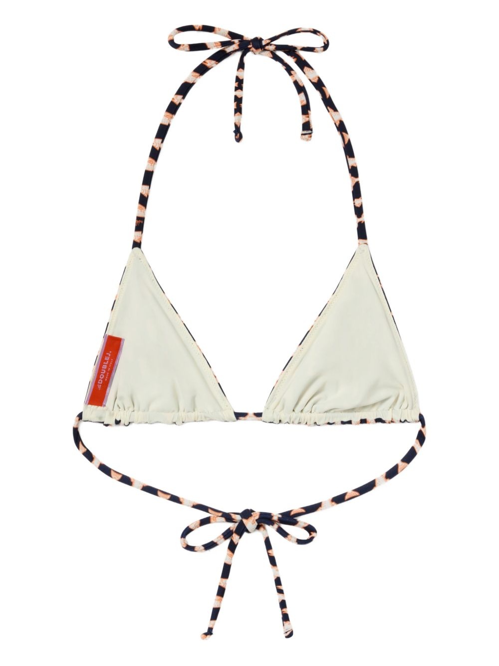 fish-print triangle bikini top - 2
