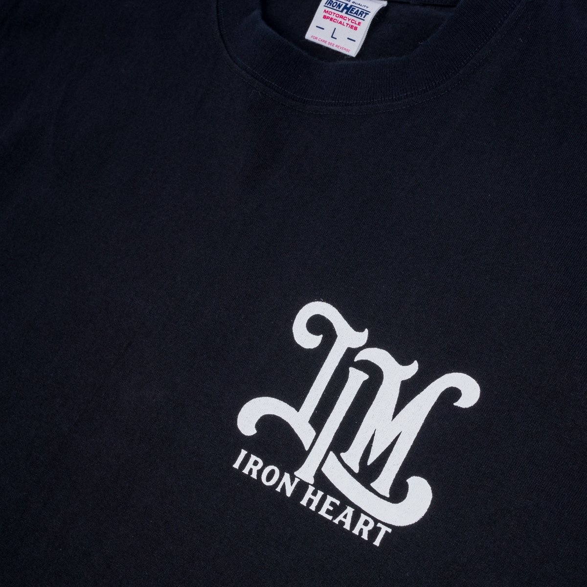 IHT-2407-BLK 7.5oz Printed Loopwheel Crew Neck T-Shirt - Black - 8