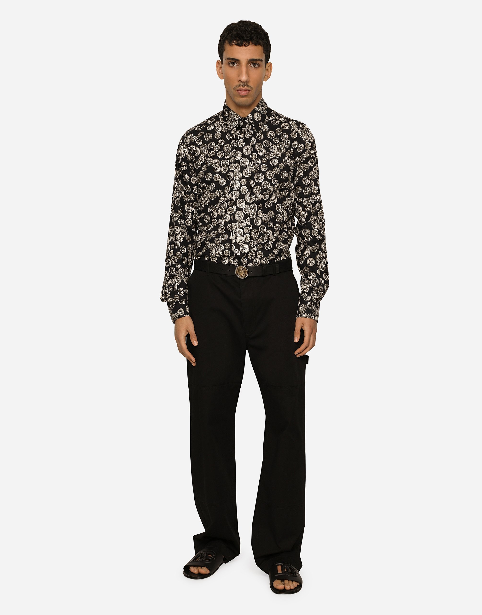 Coin print Martini-fit poplin shirt - 2