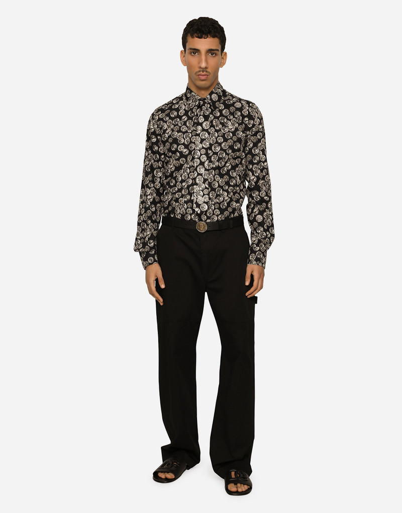 Dolce & Gabbana Coin print Martini-fit poplin shirt outlook