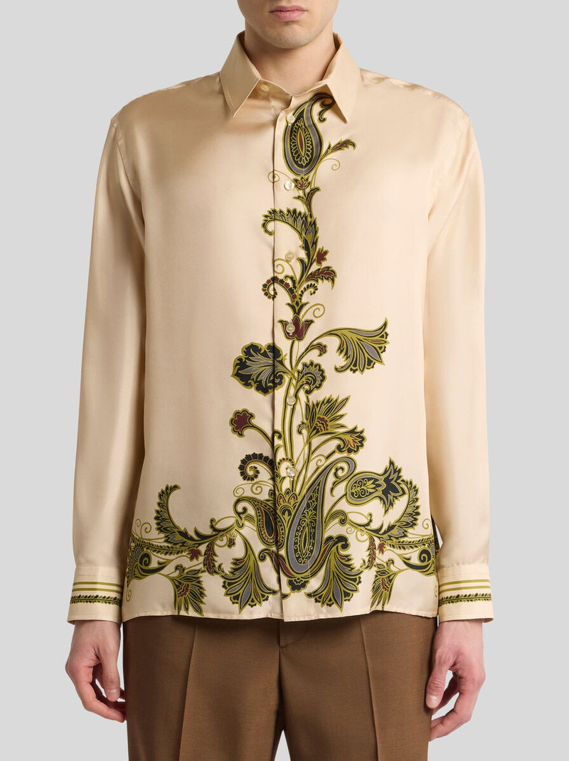 SILK SHIRT WITH PLACED PRINT 2