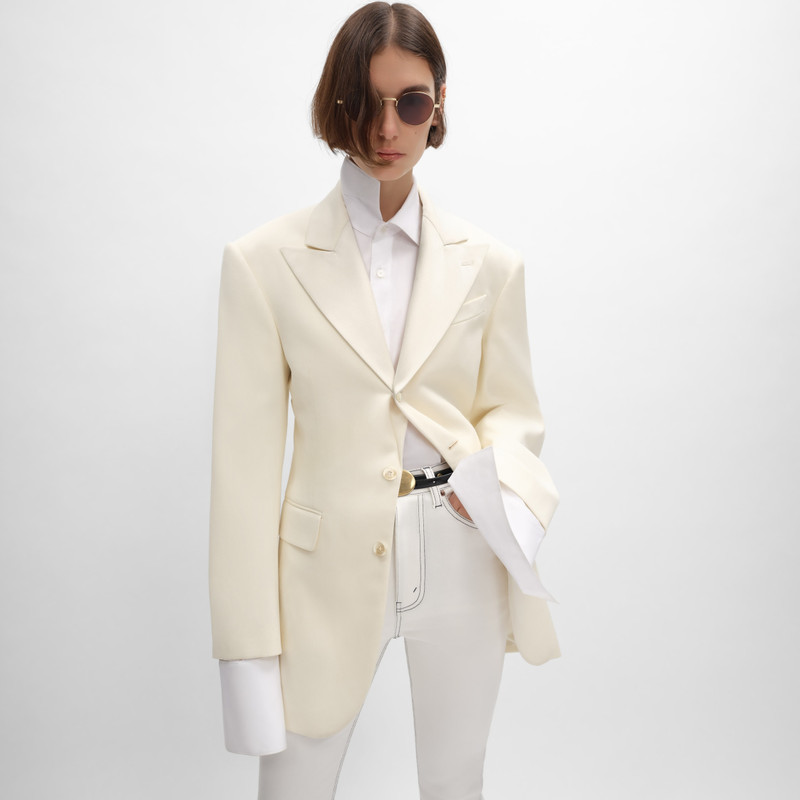 CELINE colonne jacket IN diagonal wool outlook