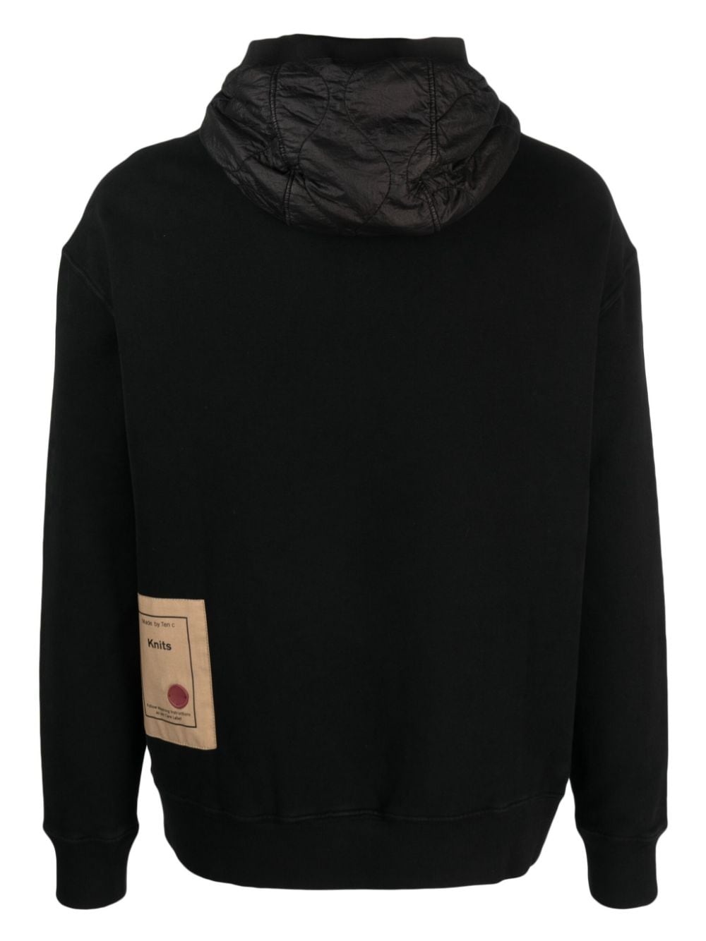 logo-patch cotton hoodie - 2