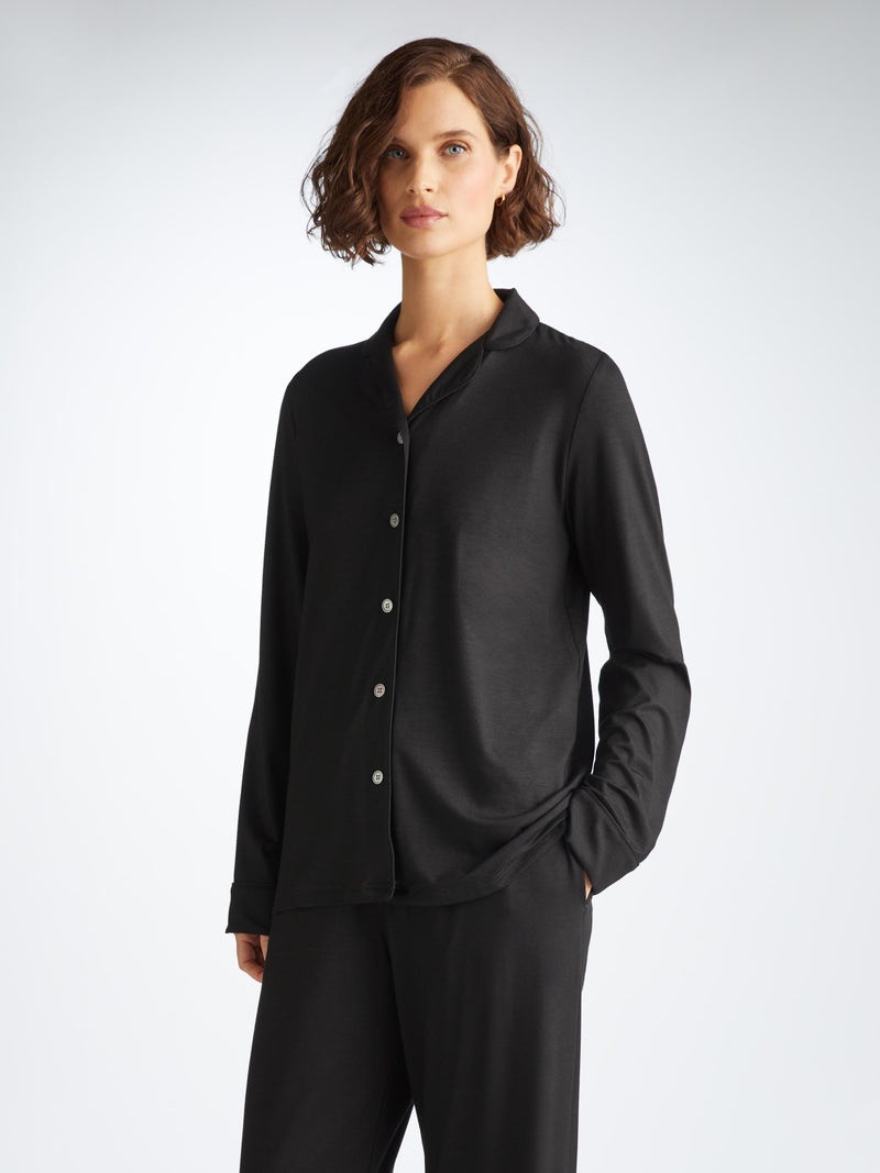Derek Rose Women's Pajamas Lara Micro Modal Stretch Black outlook