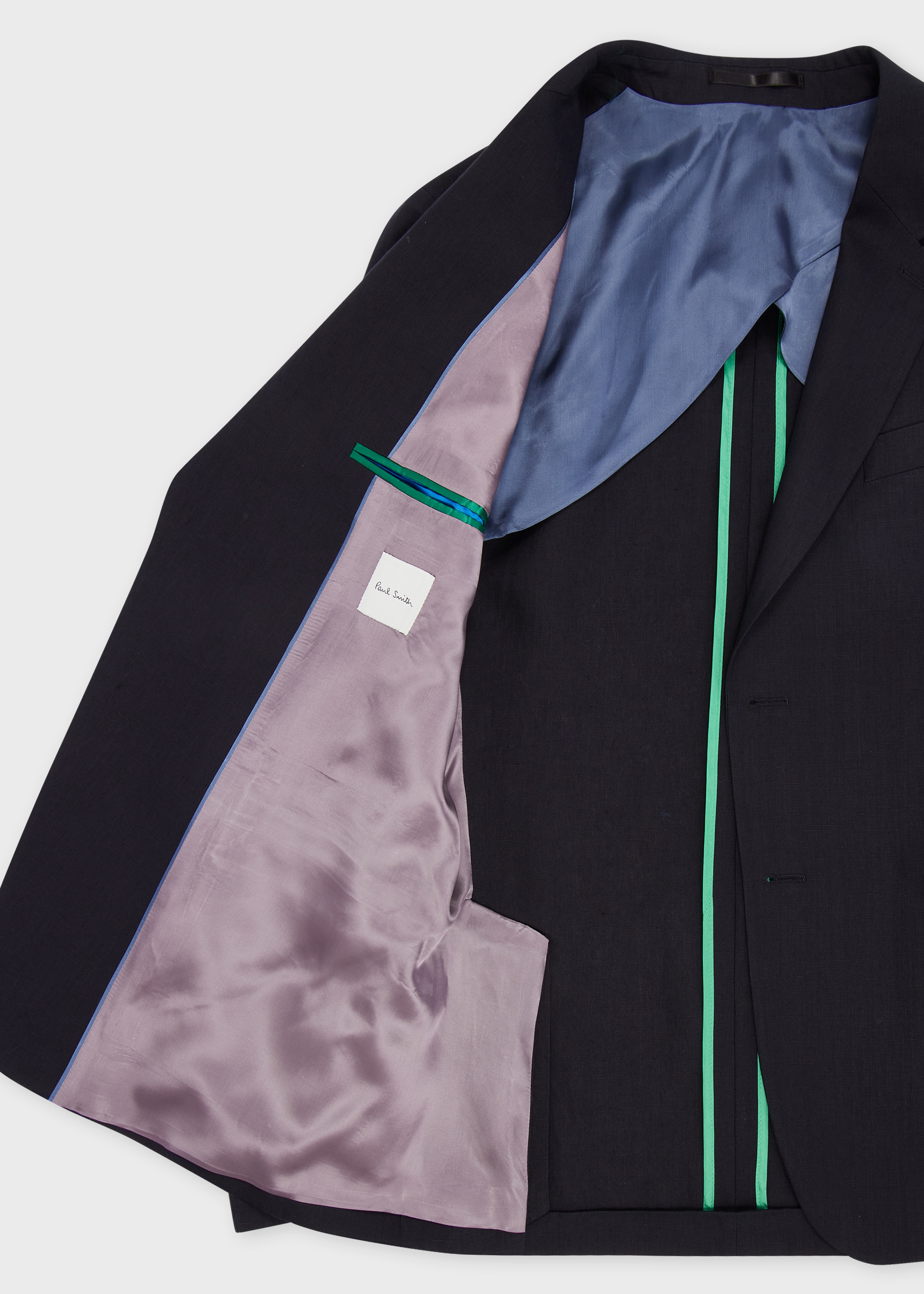 Dark Navy Linen Buggy-Lined Blazer - 4