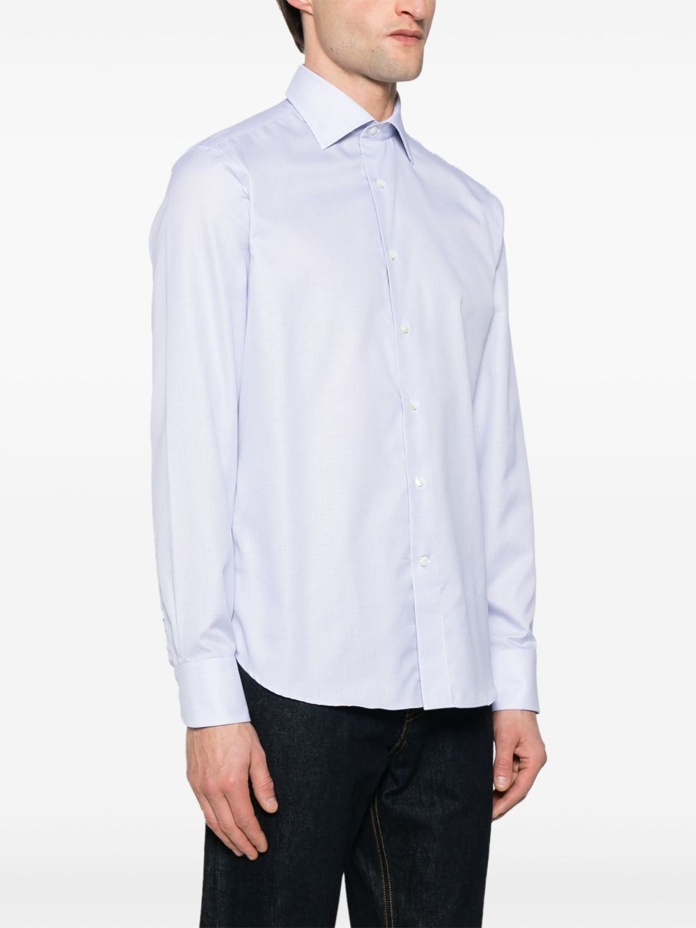 mini-check shirt - 3