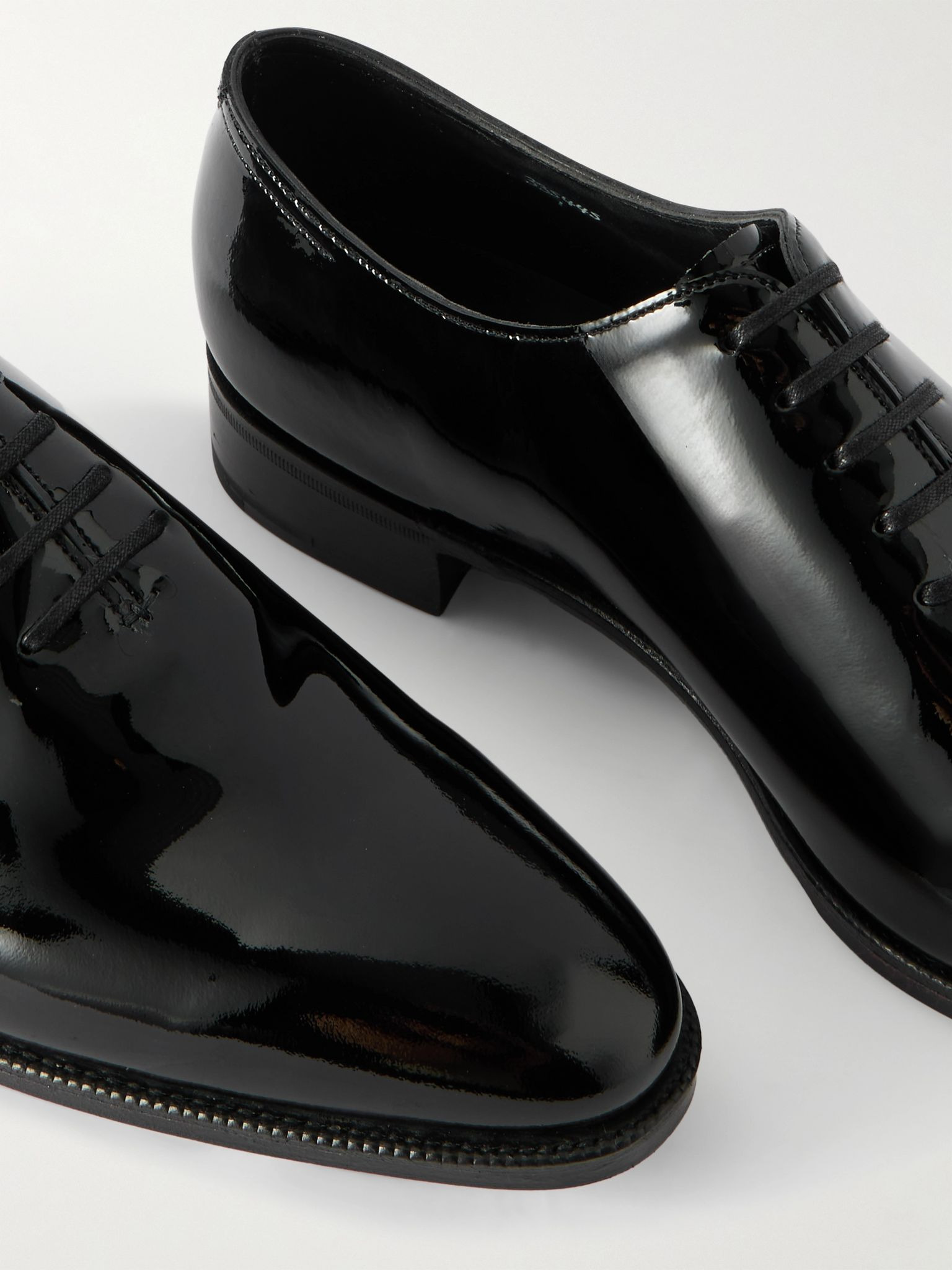 Marldon Whole-Cut Patent-Leather Oxford Shoes Black - 5