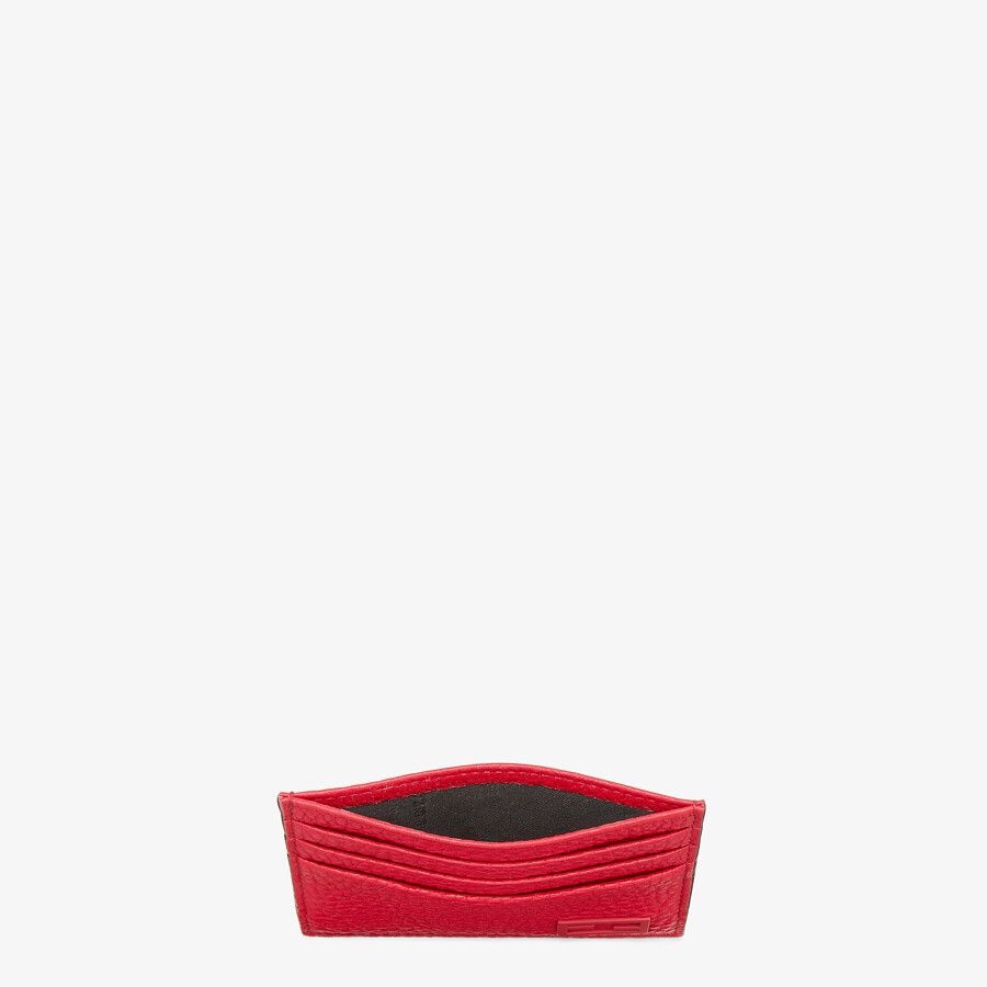 Red leather card holder - 3