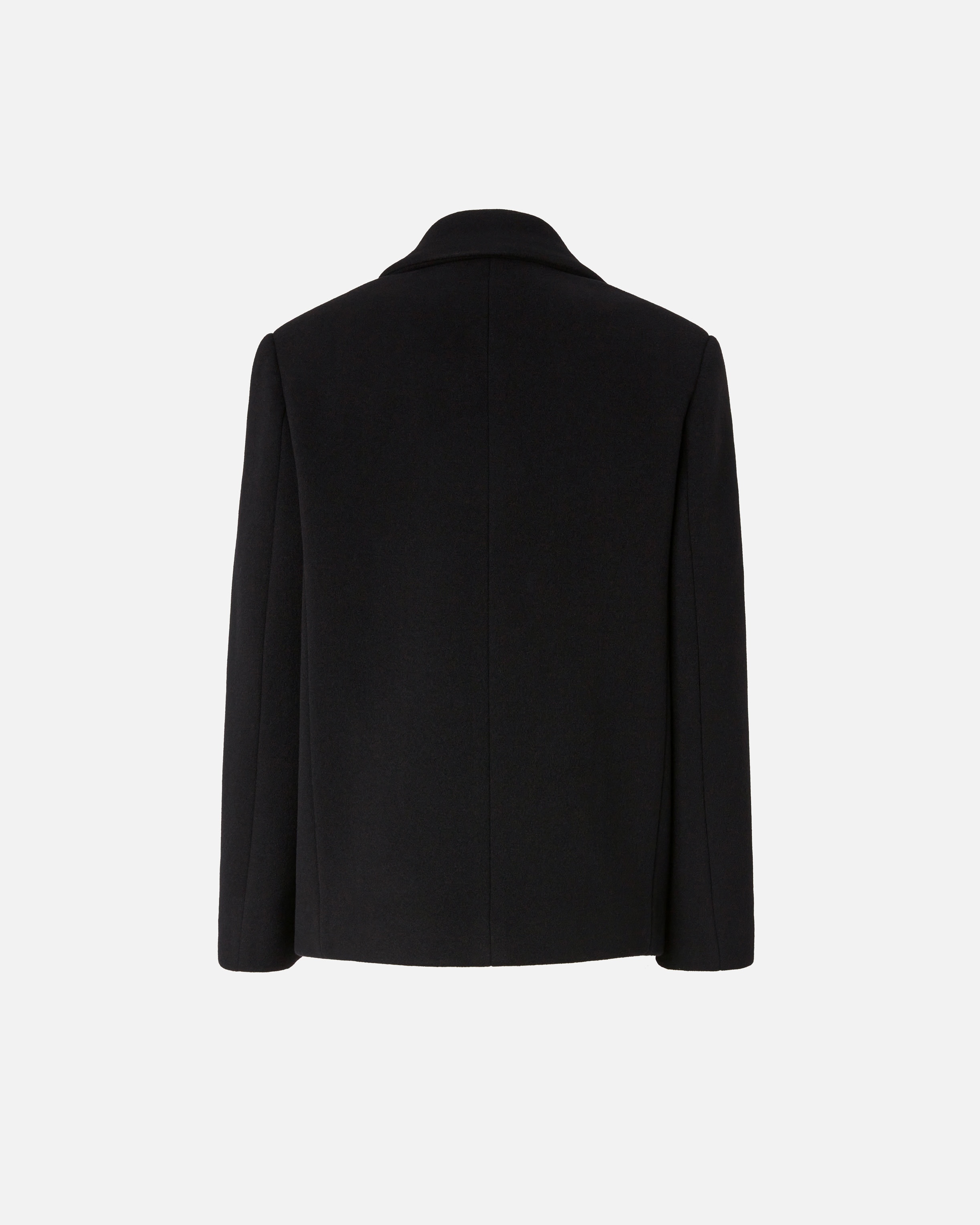SHORT DOUBLE-BREASTED CLOTH PEA COAT - 6