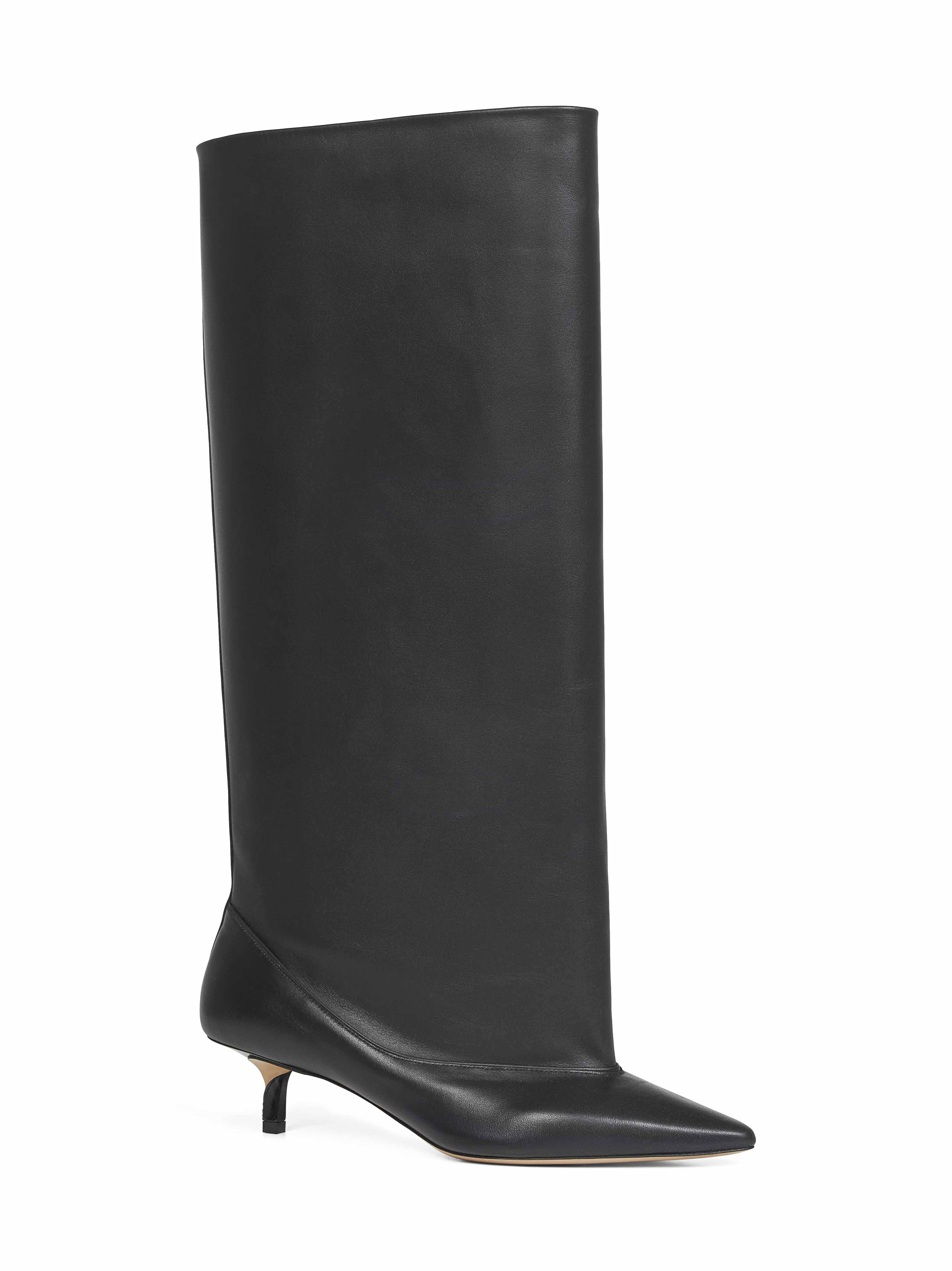 Jacquemus Women Black Smooth Leather Wide The High Tourni Boots - 2