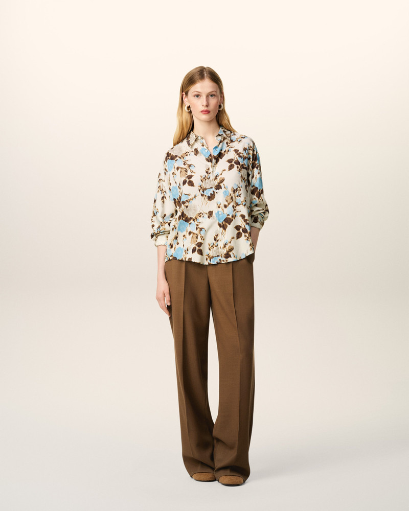 AMI Paris BLUE FLOWER PRINTED BOXY SHIRT outlook