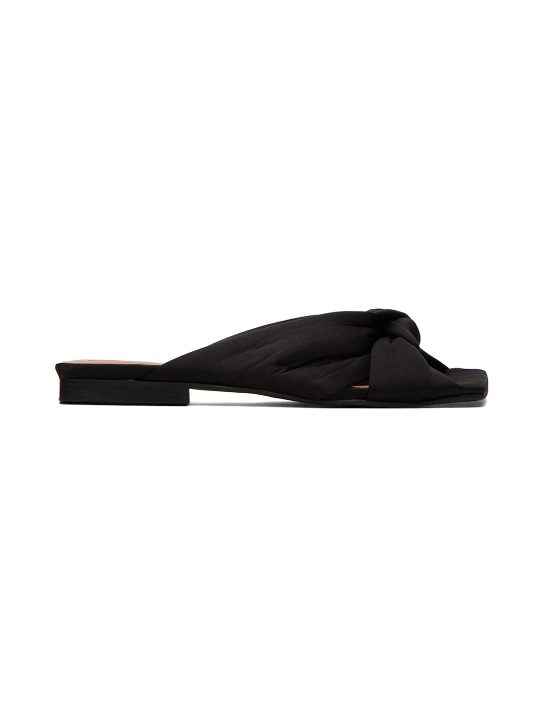 Black Soft Knot Mules - 1