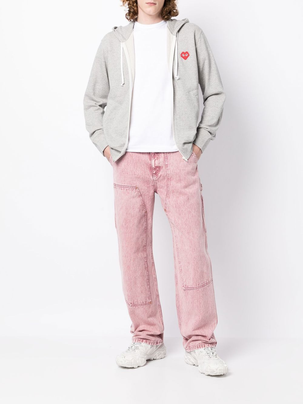 logo-patch zip-up hoodie - 2