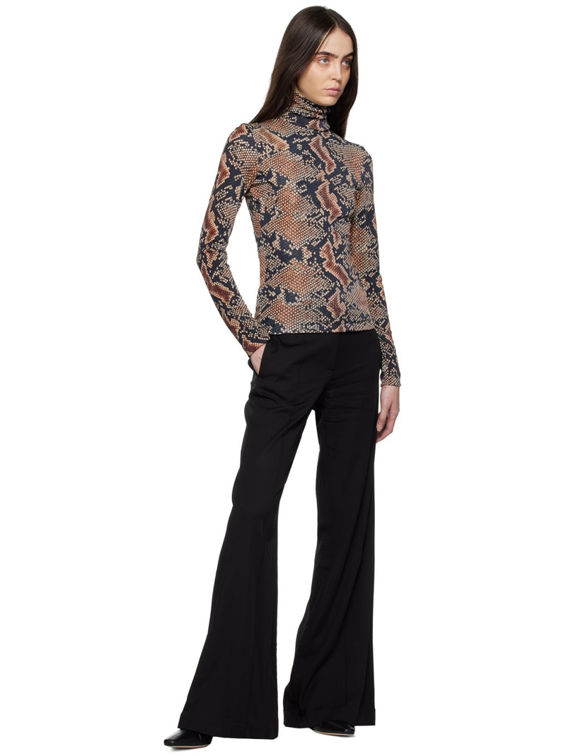 ATLEIN Black Snake Print Turtleneck outlook