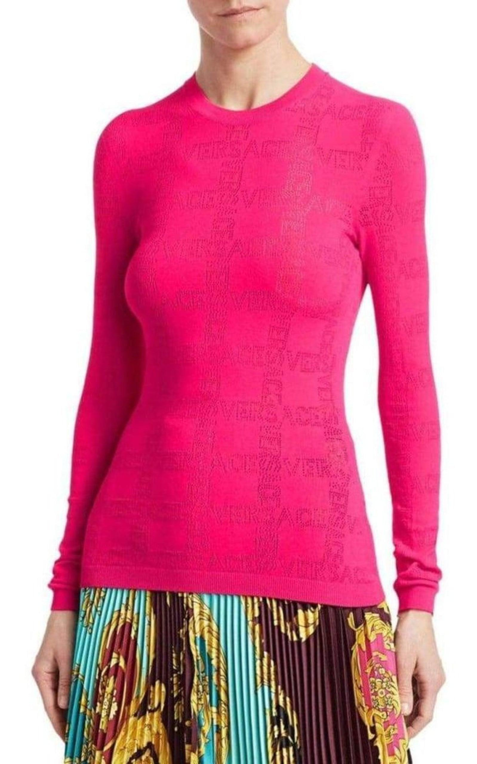 Perforated Logo Stretch Knit Sweater - 3