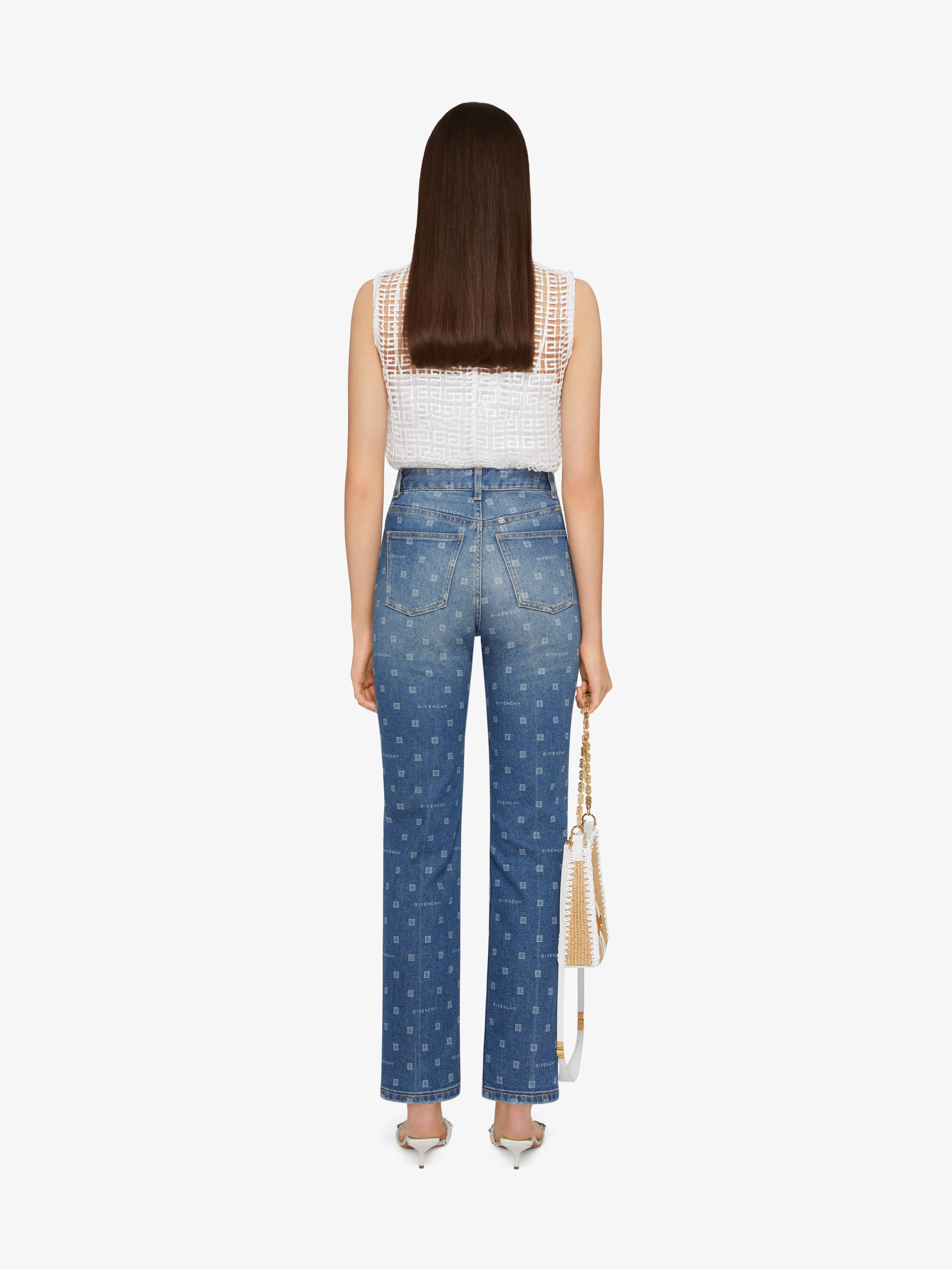 SLIM FIT JEANS IN GIVENCHY 4G DENIM - 4