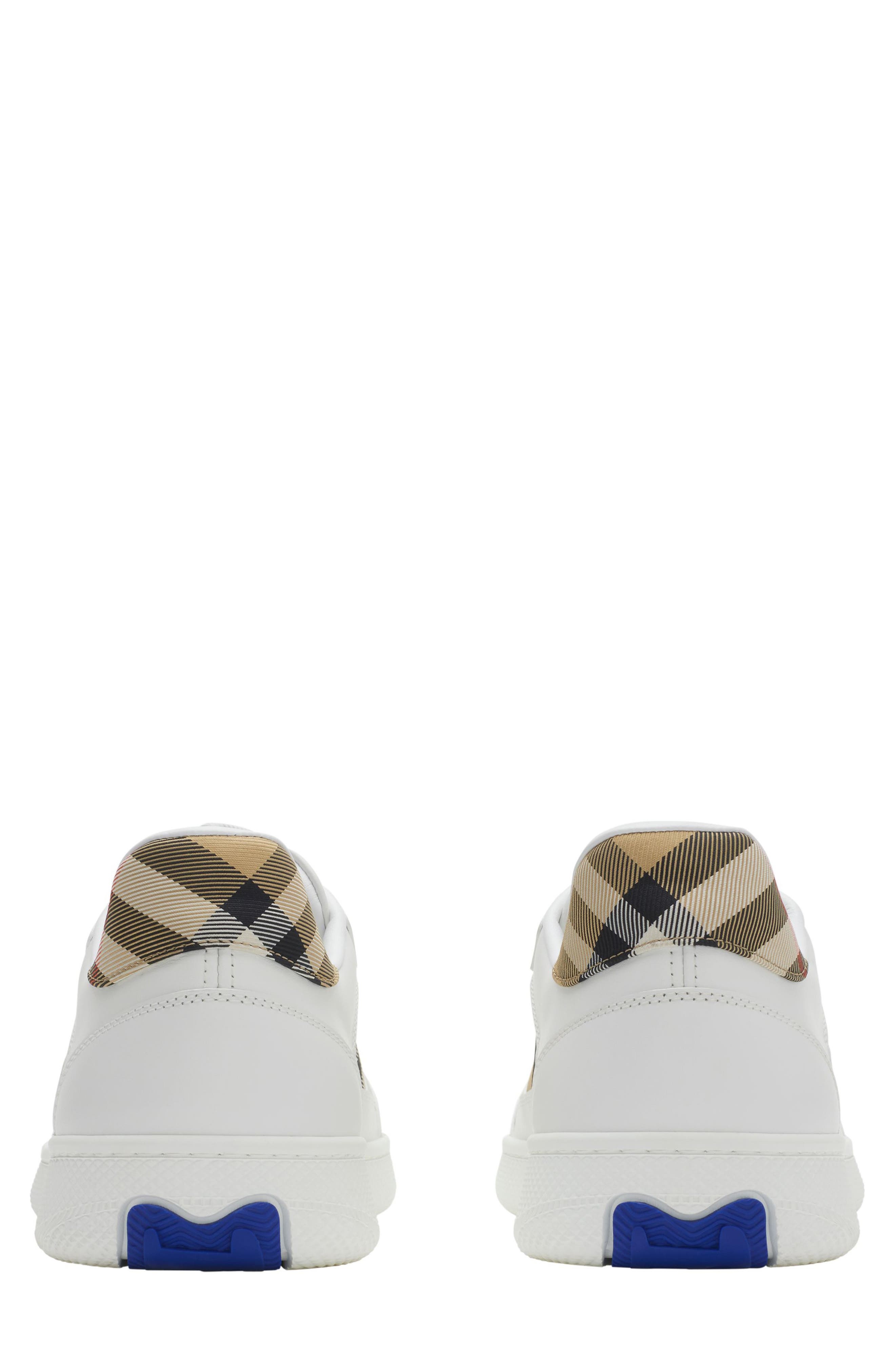 burberry Terrace Check Court Sneaker in White/Sand Ip Chk at Nordstrom - 6