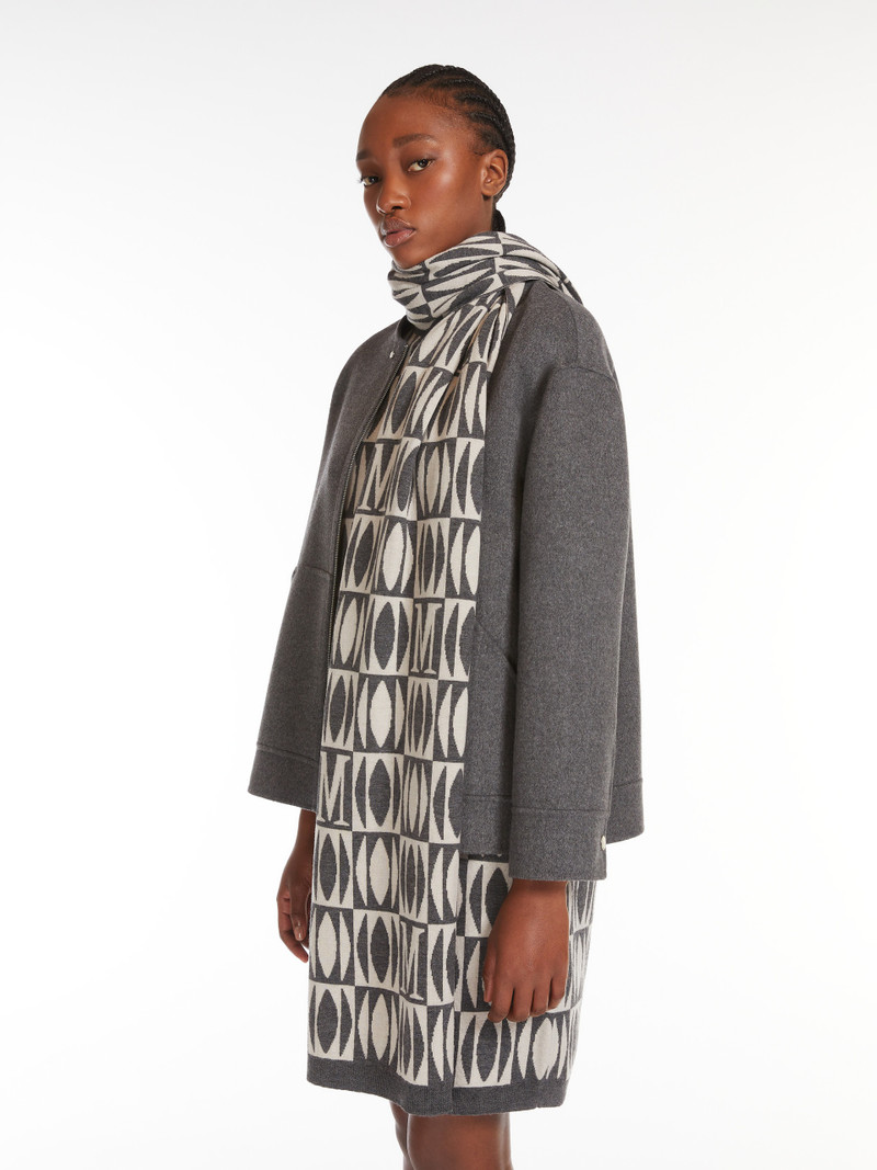 DAVY Wool and cashmere jacquard scarf 4