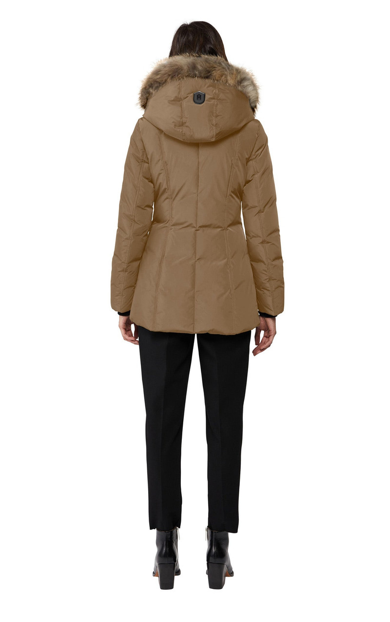 ADALI fitted winter down coat with hood and fur trim 3