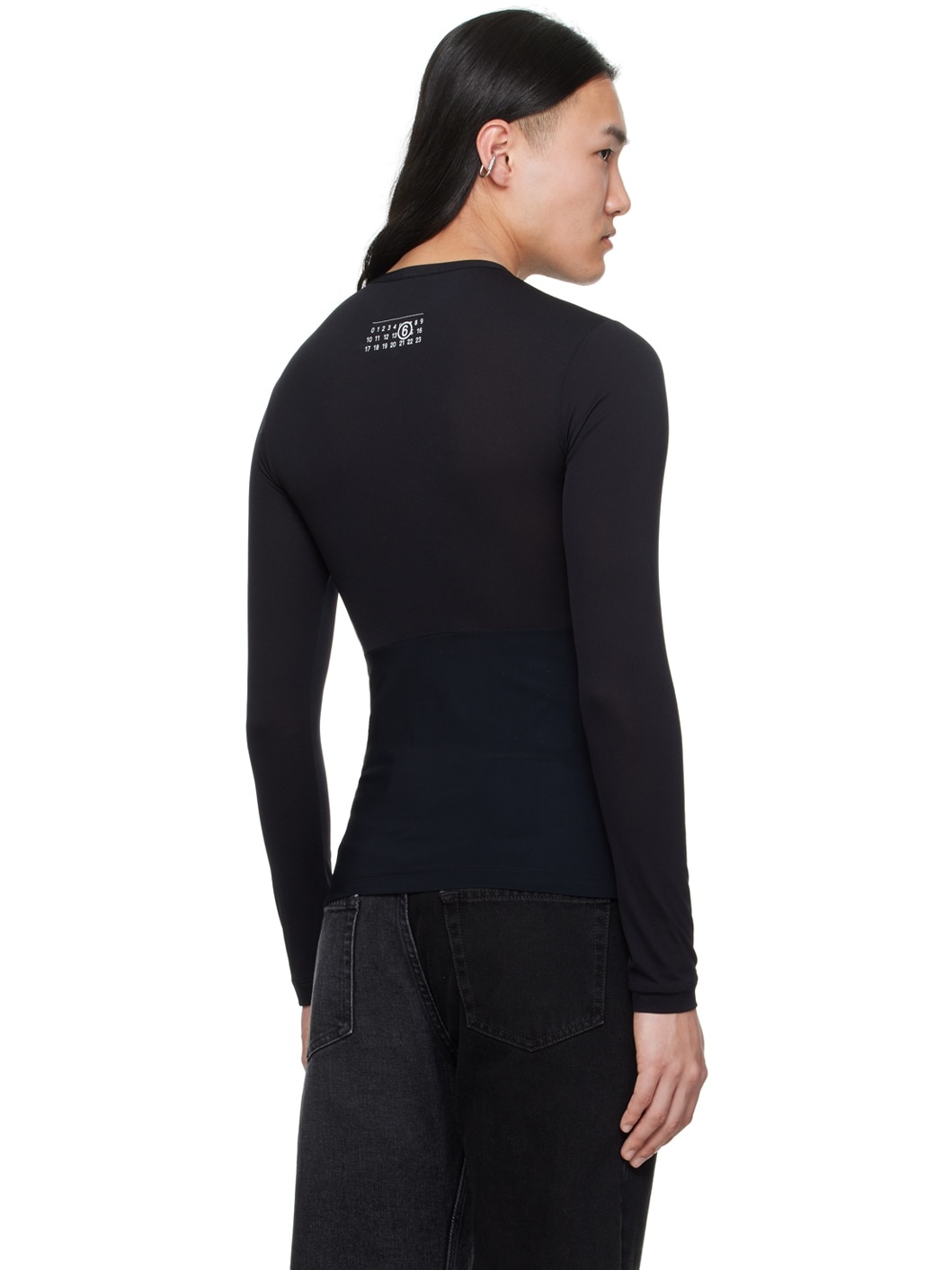 Black Paneled Long Sleeve T-Shirt - 2