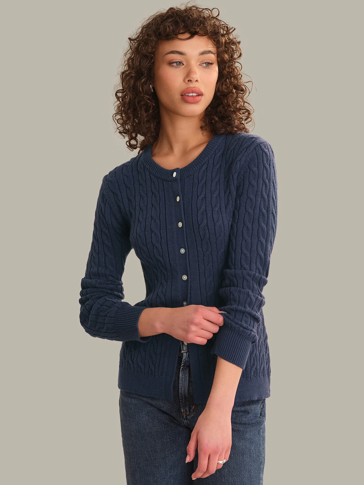 Juliette Cable Split Hem Cardigan - 1