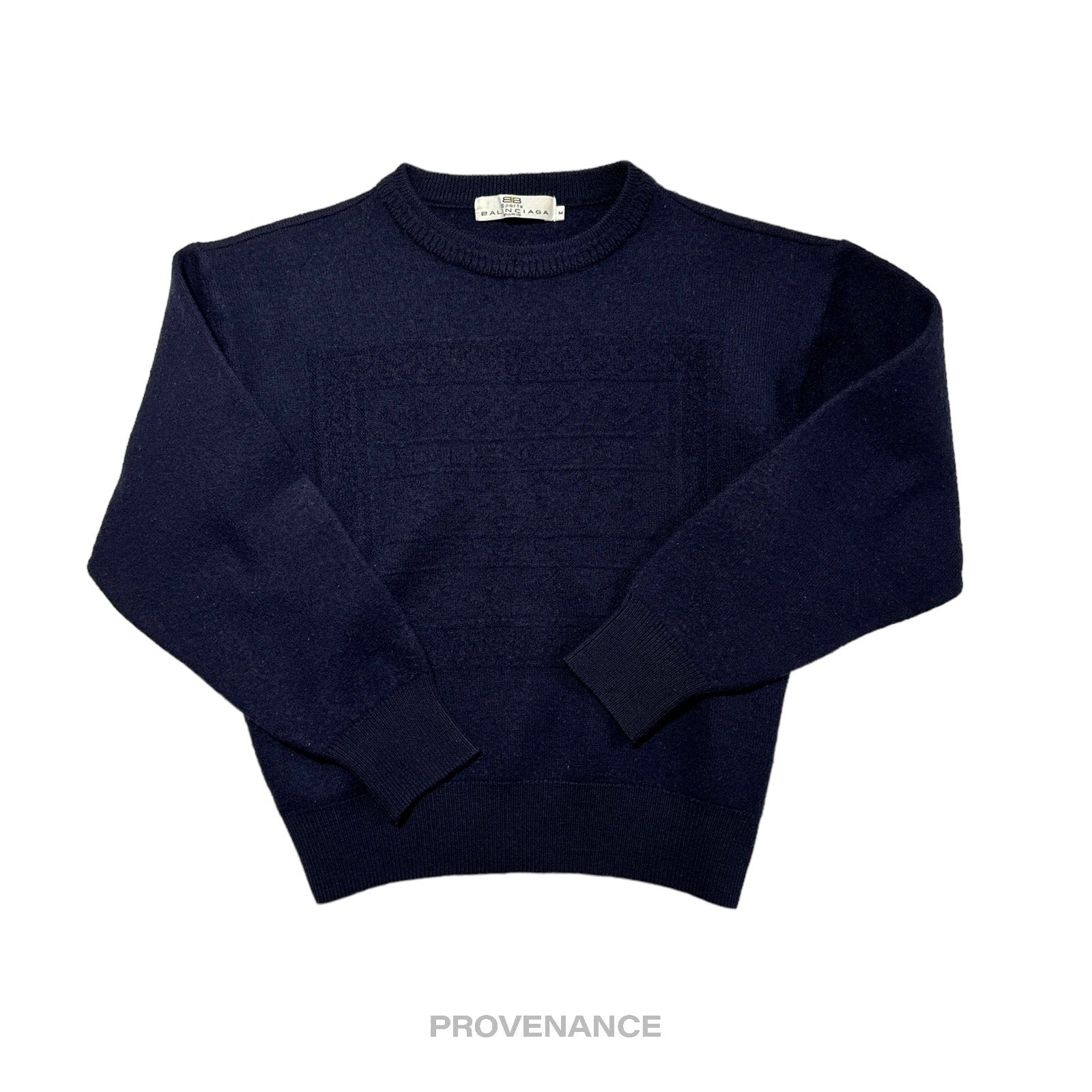 Balenciaga Crewneck Wool Sweatshirt - Deep Navy M - 3