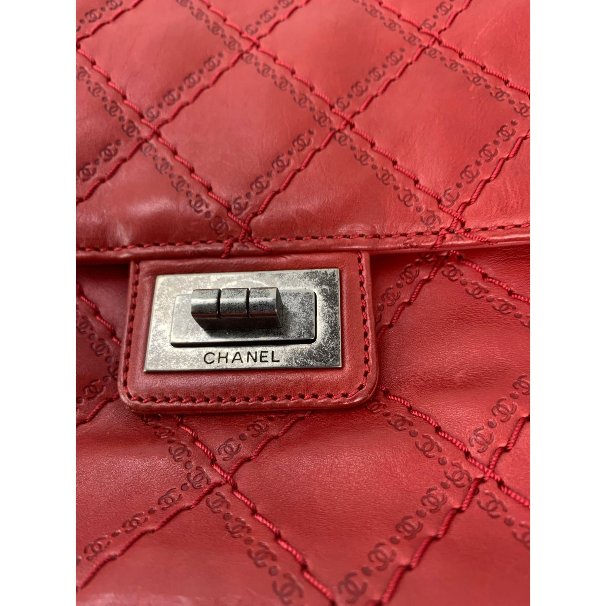Chanel Calfskin CC Crave Reissue Crown Jumbo Flap Light Red Bag - 4