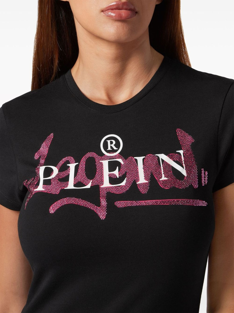 crystal-embellished logo-print T-shirt 5