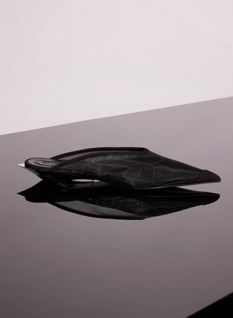 black mesh fang fang mules 1