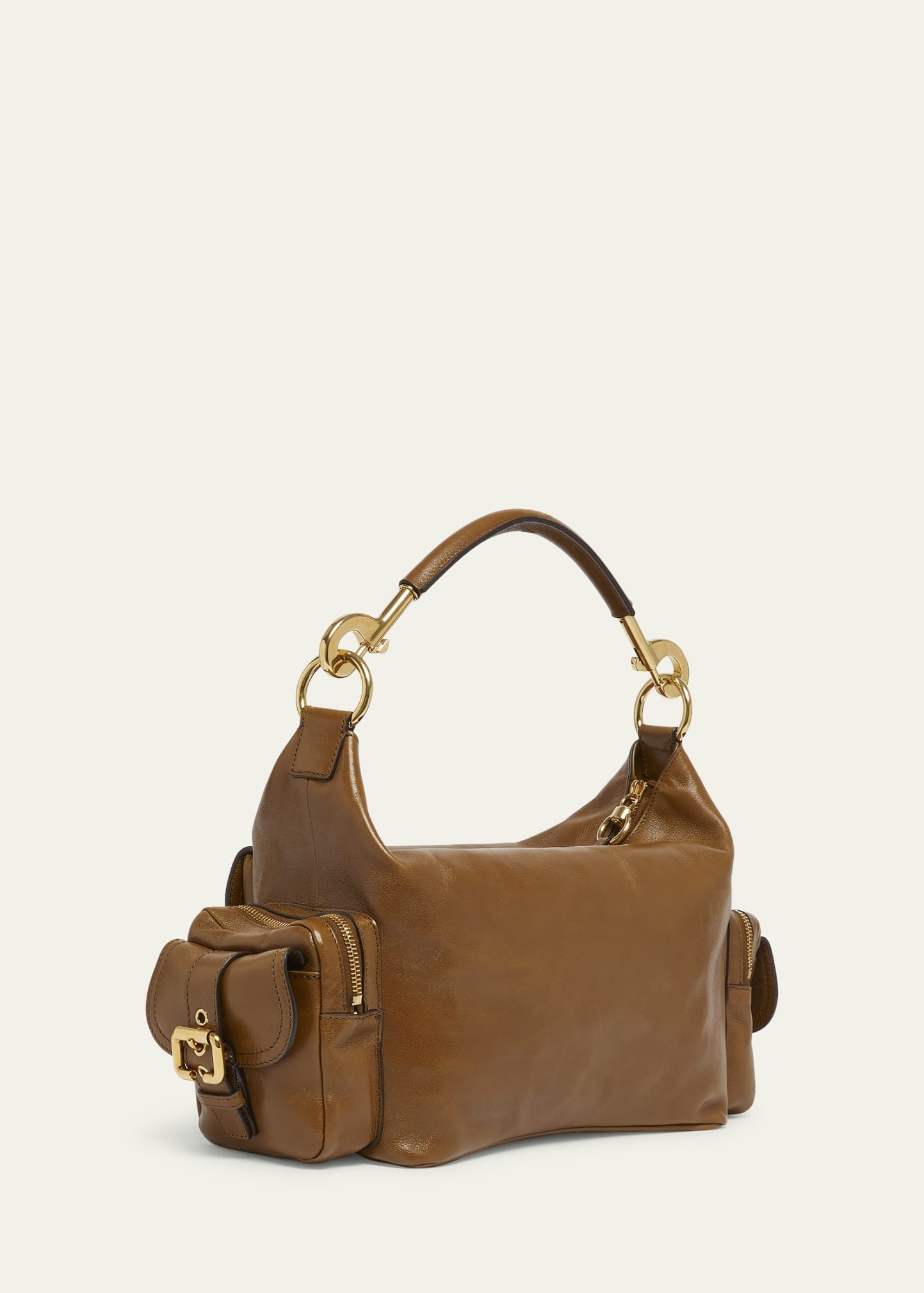 Camera Bag Medium in Natural Shiny Calfskin - 3