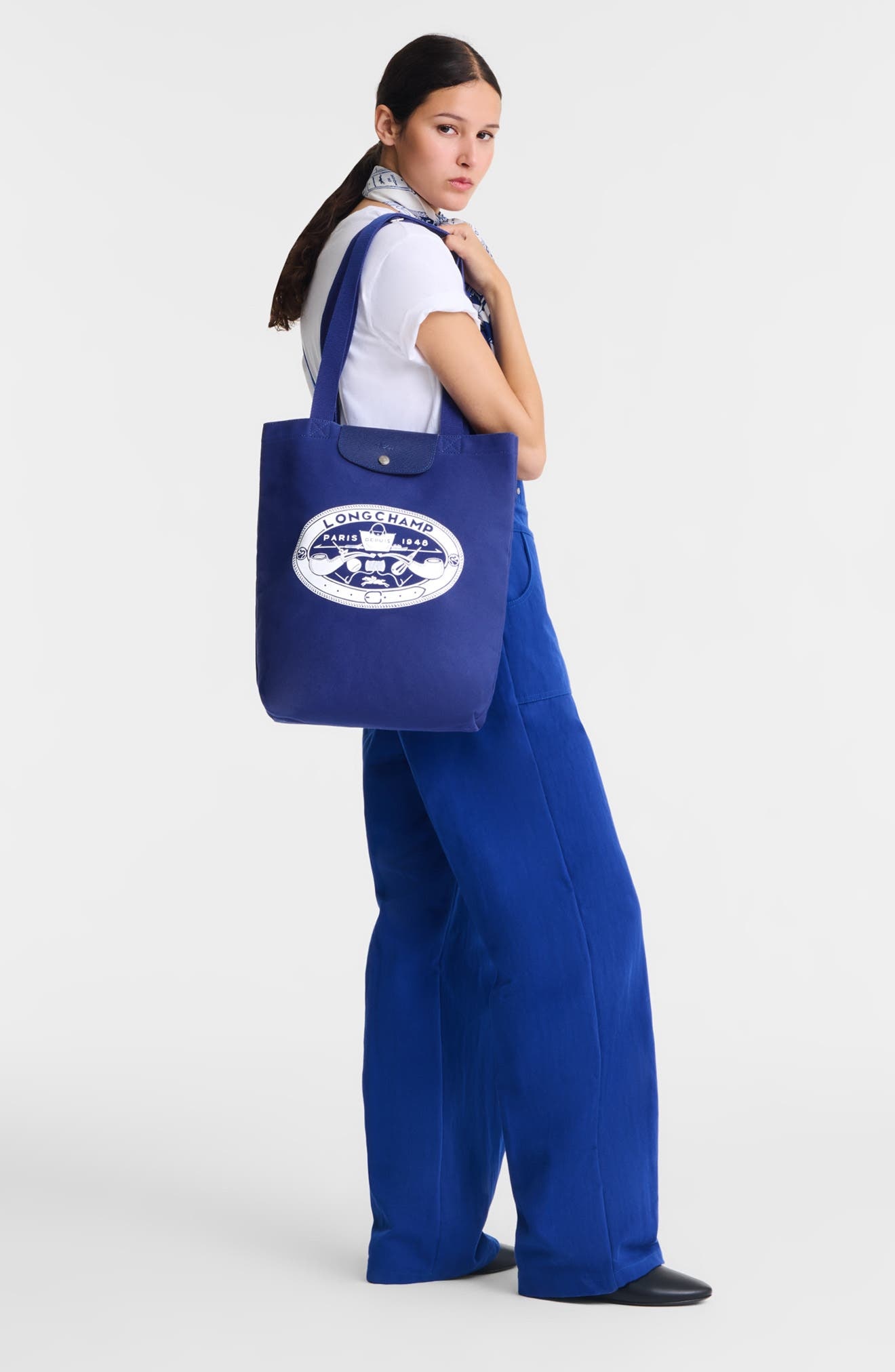 Longchamp x Constantin Riant Le Pliage Cotton Canvas Tote in Cobalt at Nordstrom - 2
