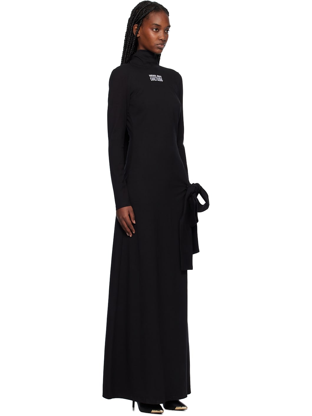 Black Gothic Logo Maxi Dress - 2