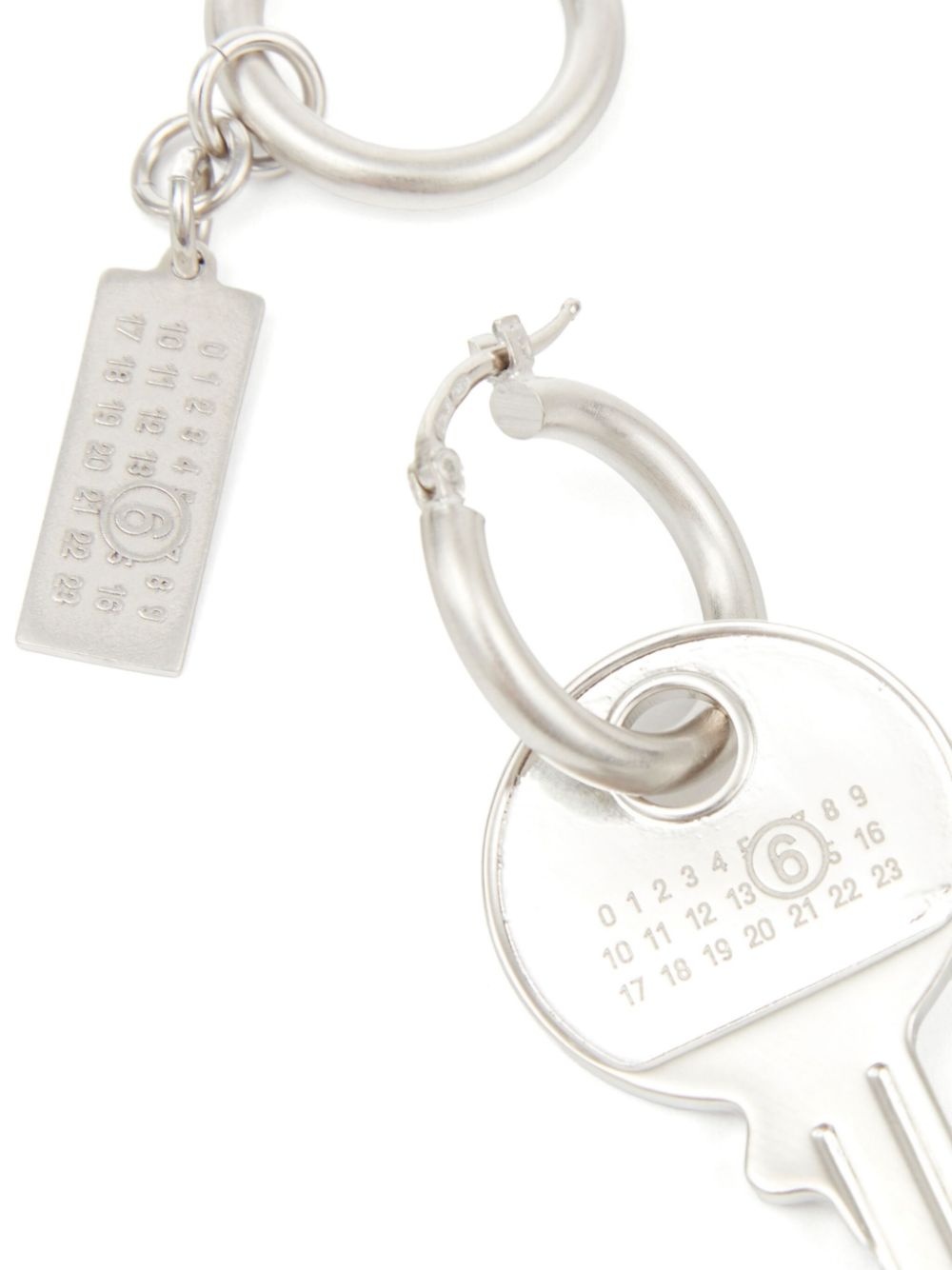 TAG AND KEY PENDANT HOOP DROP EARRINGS - 3