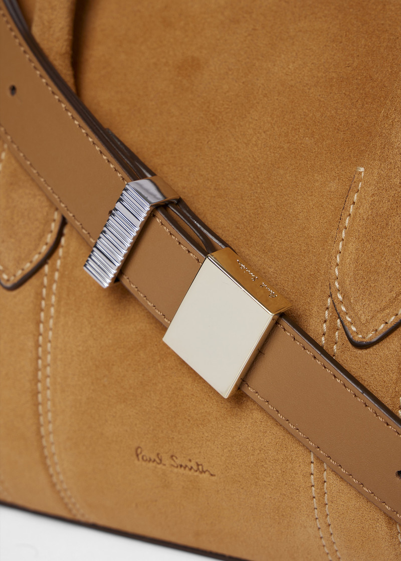 Women's Small Tan Suede 'Boston' Bag 4