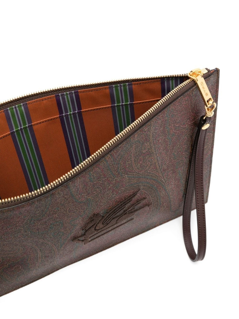 Pegaso-embroidered clutch bag 5