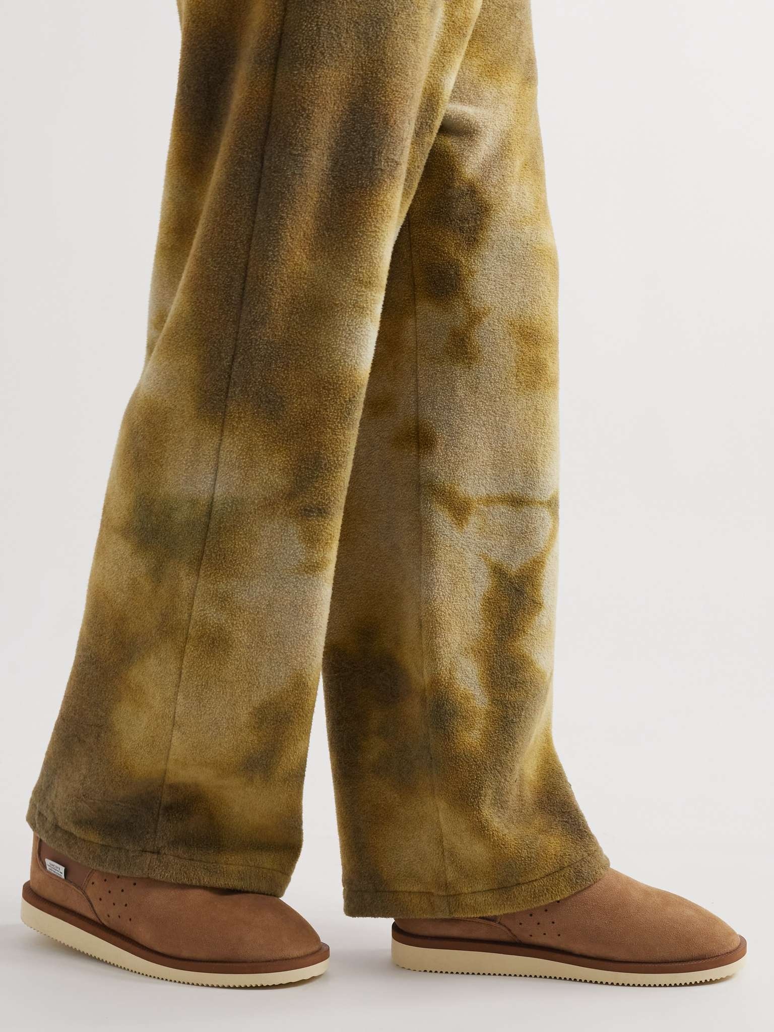 RON-M2ab-MID Shearling-Lined Suede and Jersey Slippers - 6