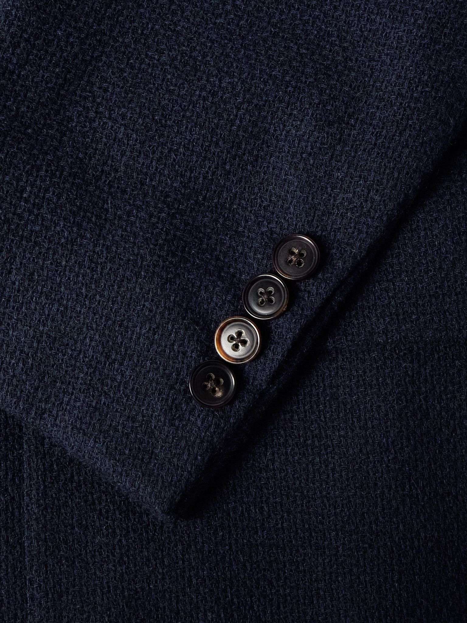 Basketweave Cashmere Blazer Navy - 4