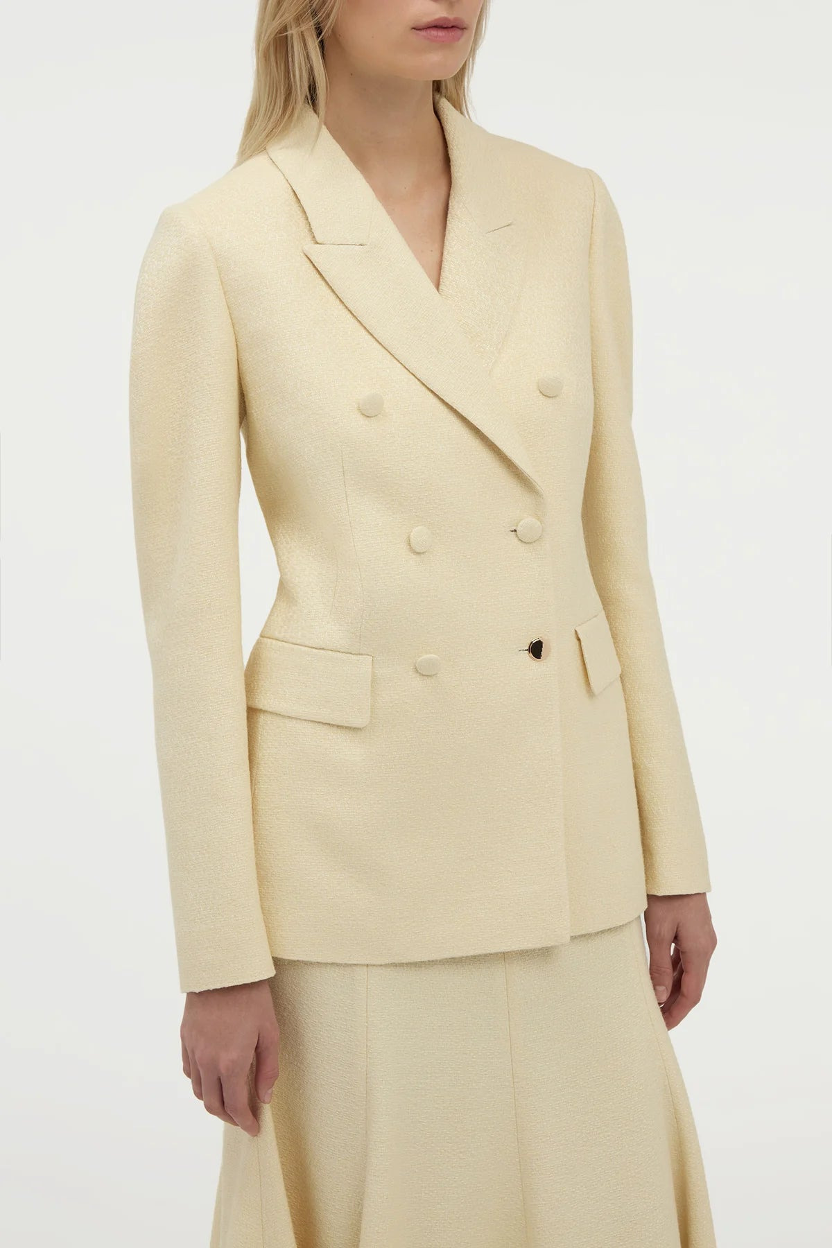 Sedna Blazer in Ivory Silk Tweed - 6