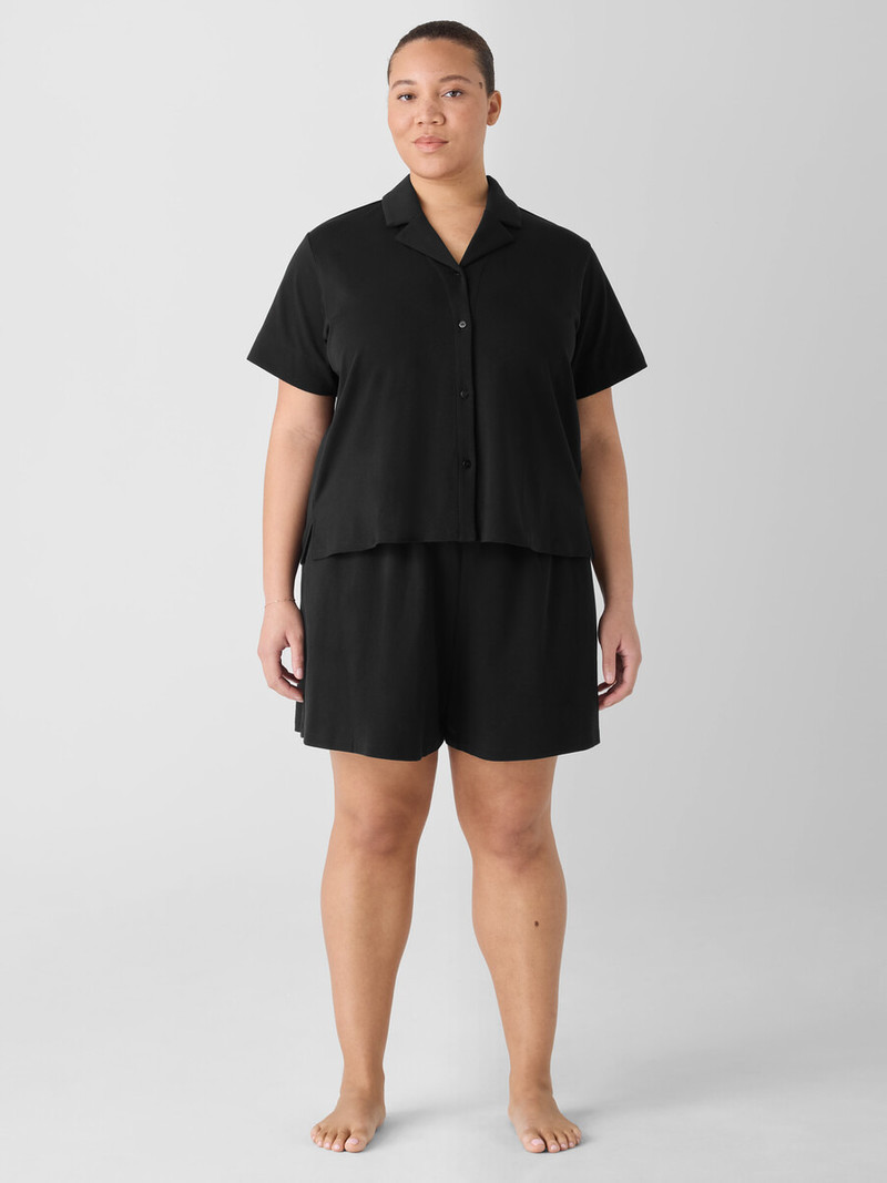 Organic Cotton Interlock Notch Collar Sleep Shirt 6