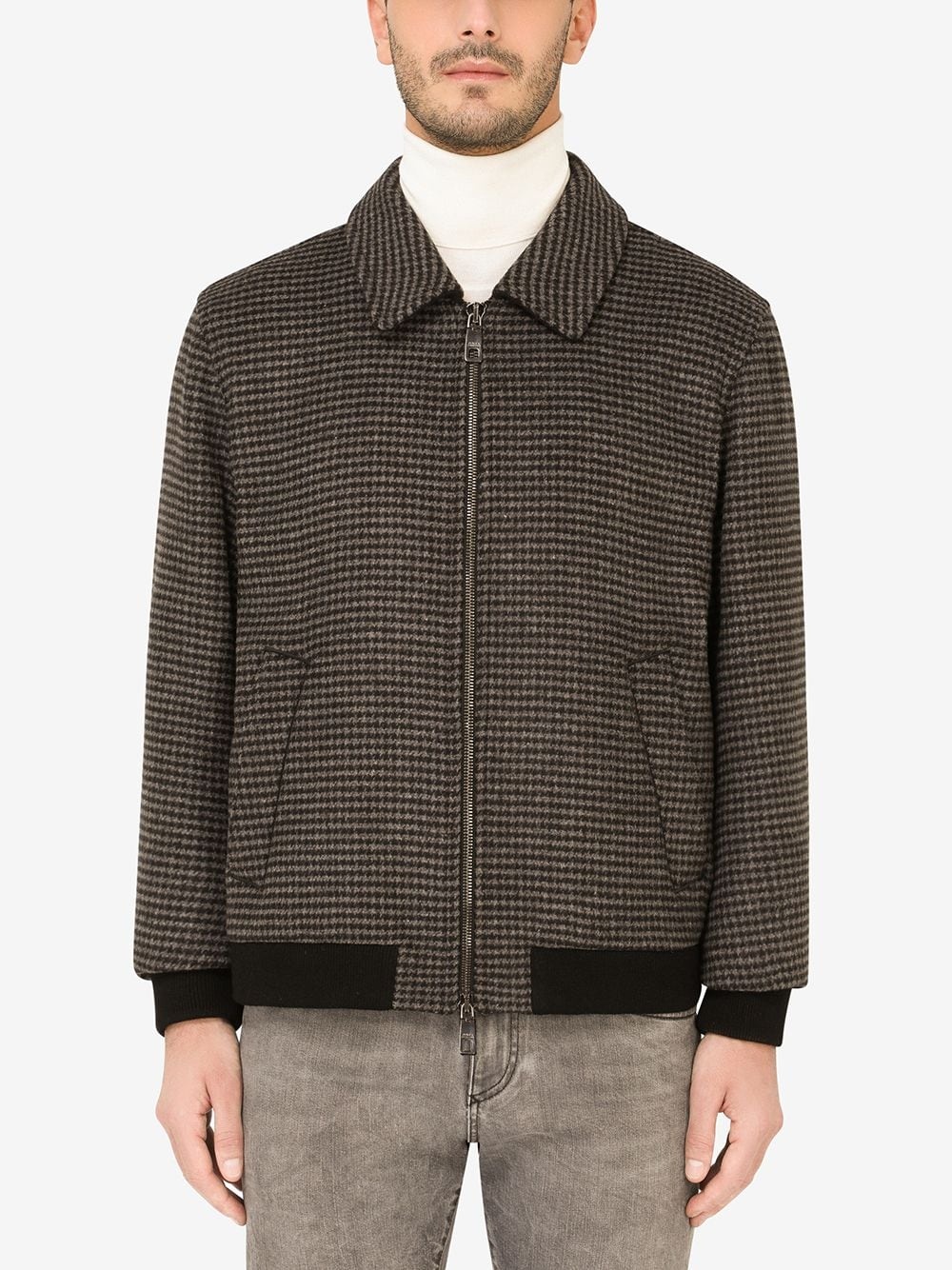 houndstooth wool-blend jacket - 3