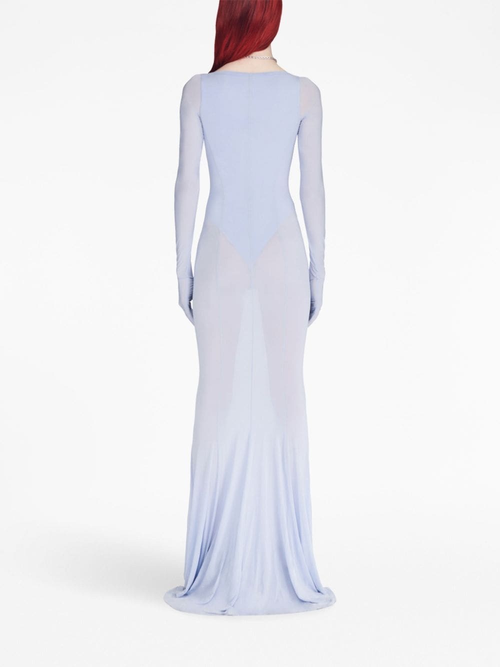 cut-out long-sleeve maxi dress - 4