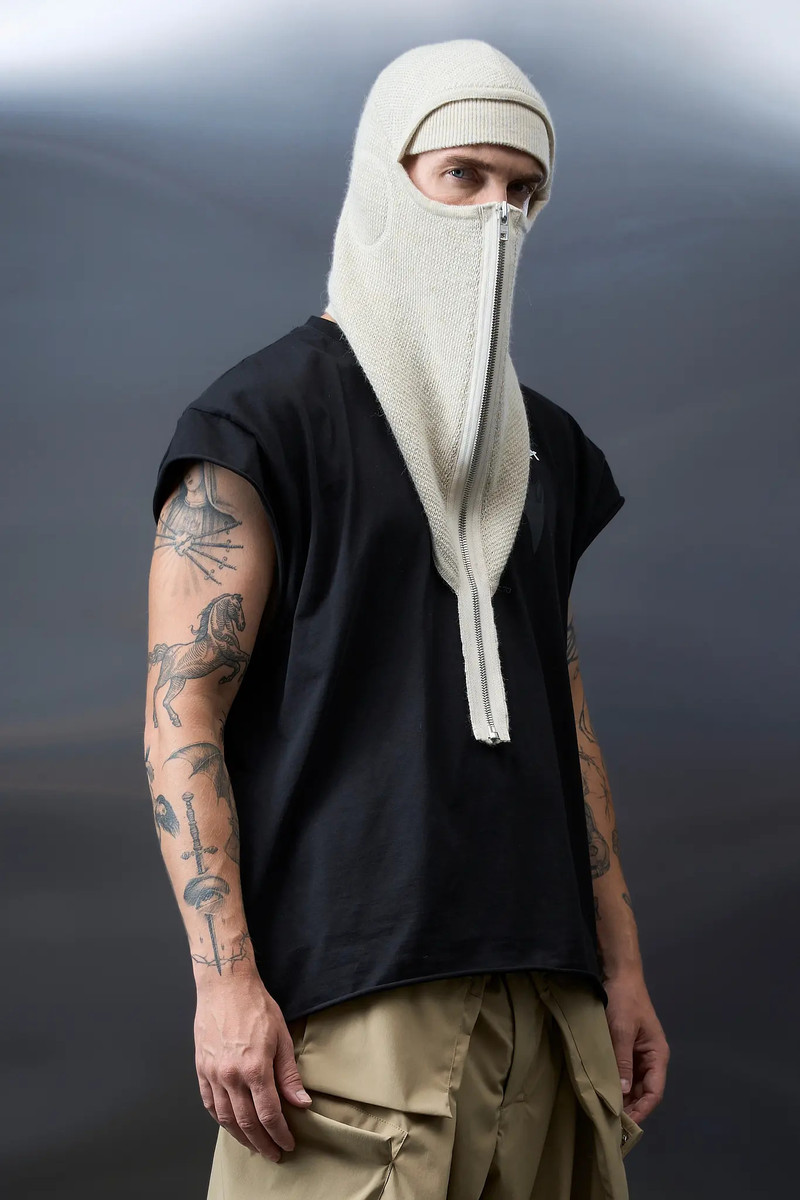 BK2-AK Zippered Baby Llama Balaclava White 1