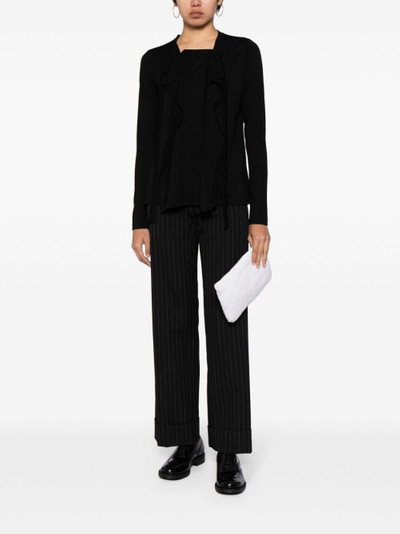 Yohji Yamamoto draped-effect wool top outlook