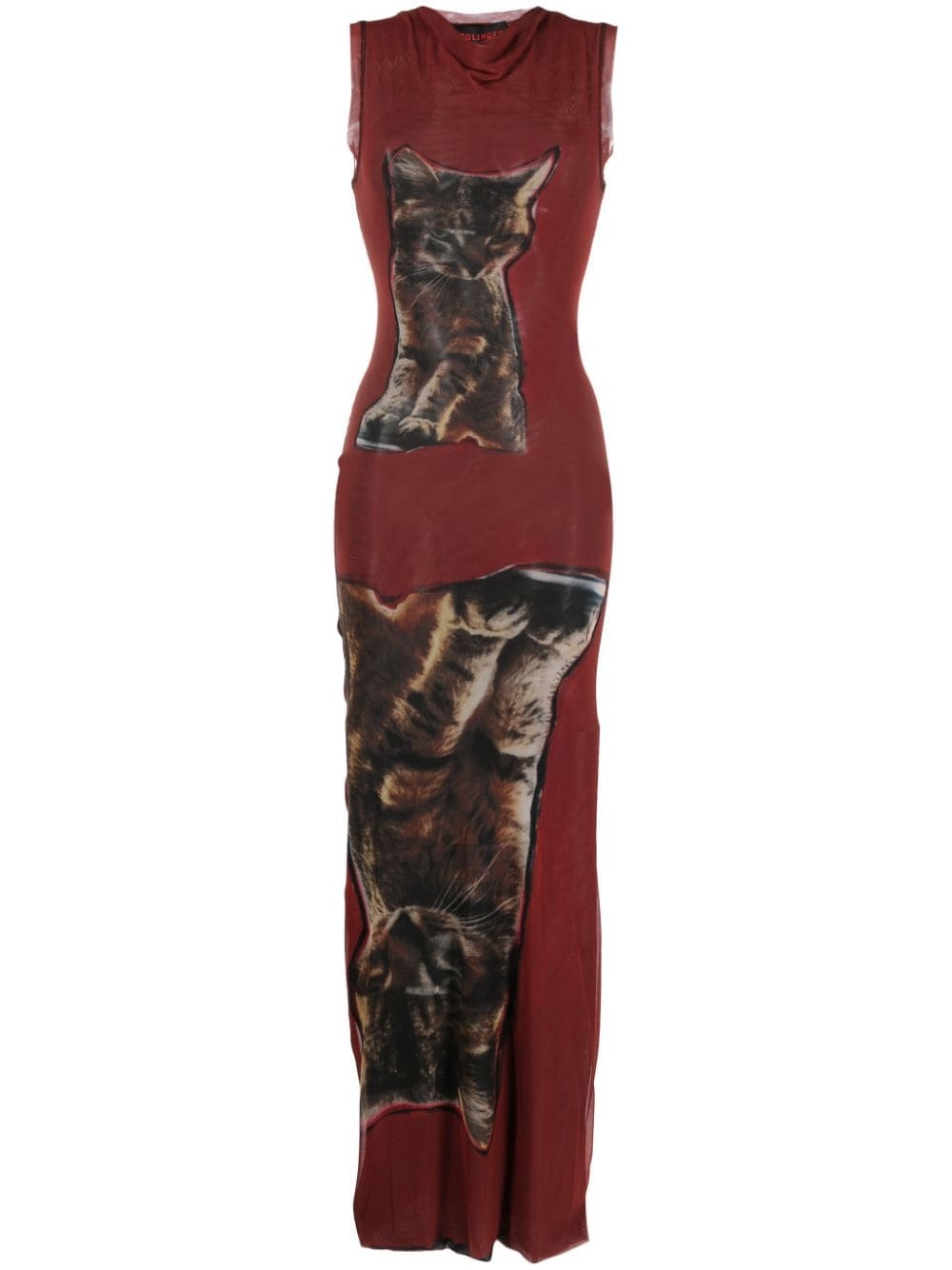 graphic-print panelled dress - 1