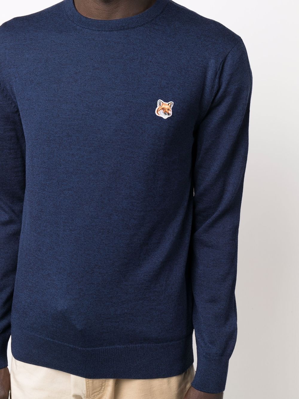 logo-patch wool jumper - 6