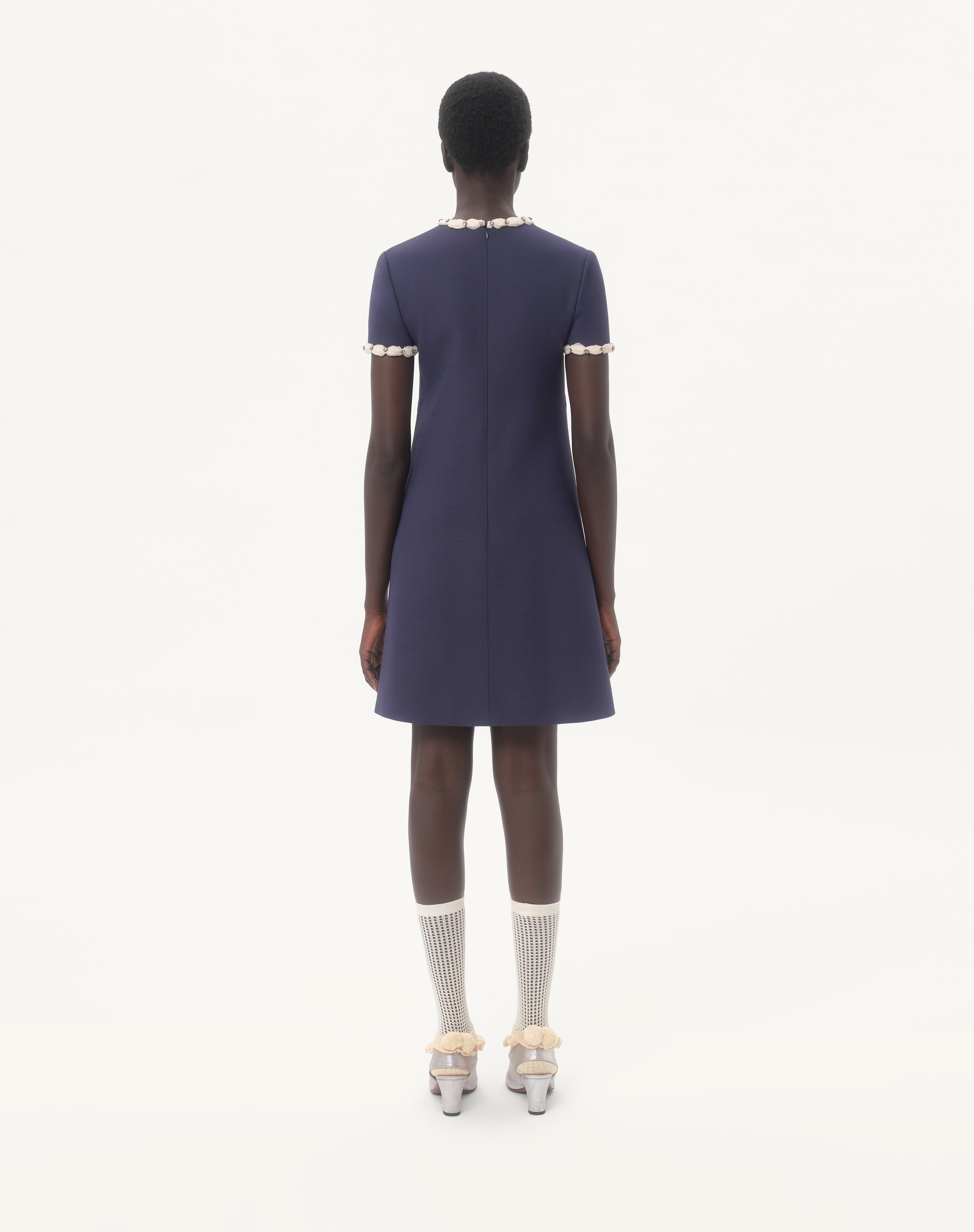 EMBROIDERED CREPE COUTURE SHORT DRESS - 7