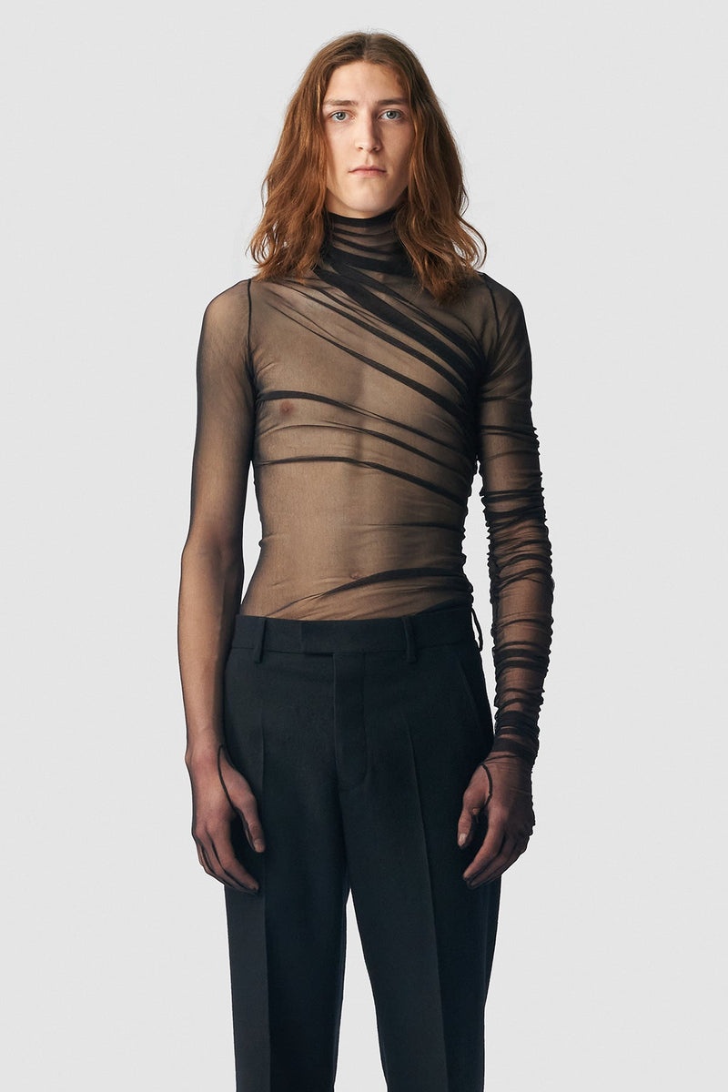 Ann Demeulemeester Nicolas Draped T-Shirt With Gloved Sleeves