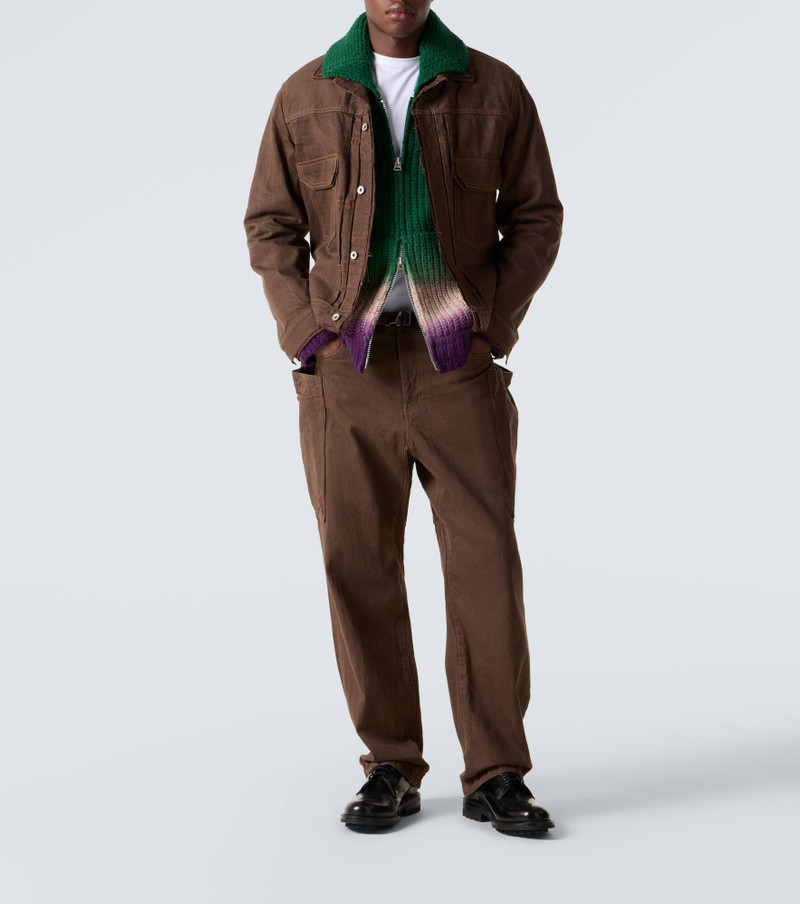 sacai Ribbed-knit wool zip-up cardigan outlook