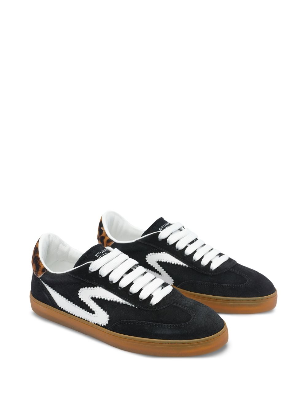 Runaround suede leather leopard-print detail sneakers - 2