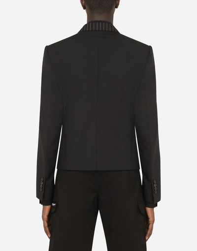 Dolce & Gabbana Wool Sicilia-fit jacket with contrasting pinstripe outlook